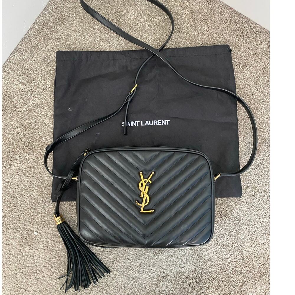 Saint Laurent Lou Camera Bag Black Quilted Leather Gold YSL